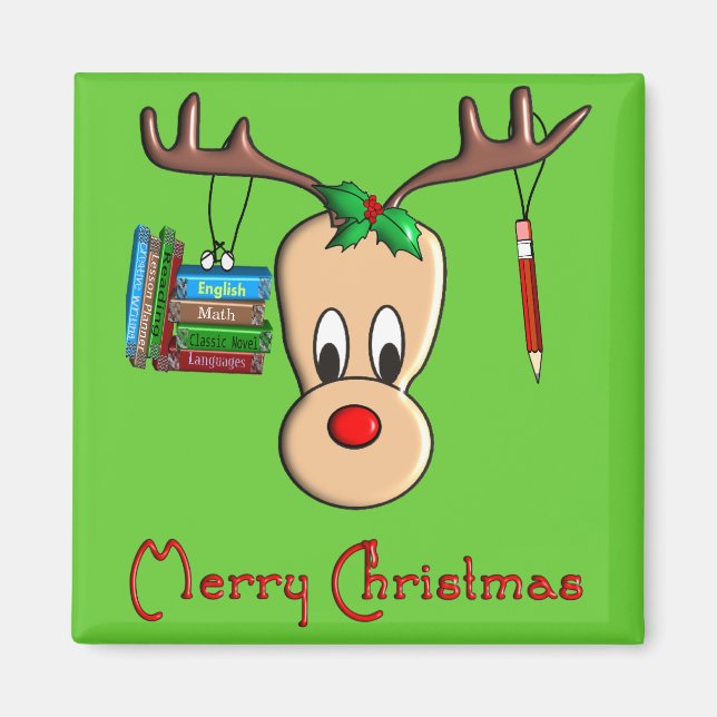 Imán Navidades de profesores renos: regalos adorables (Frente)