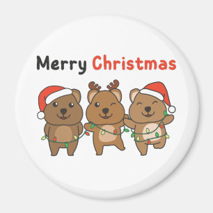 Imán Navidades de Quokka cortan Quokka Feliz Navidad