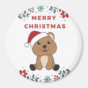 Imán Navidades de Quokka Nieve Animales De Invierno Quo