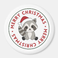 Navidades de Raccoon Nieve Raccoons Magnet