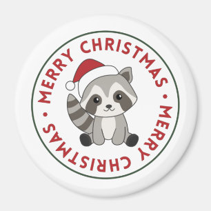 Imán Navidades de Raccoon Nieve Raccoons Magnet