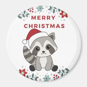 Imán Navidades de Raccoon Nieve Raccoons Magnet