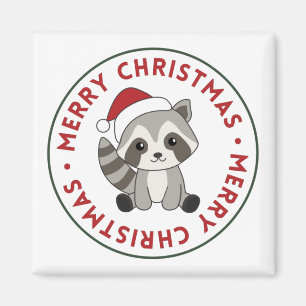 Imán Navidades de Raccoon Nieve Raccoons Magnet