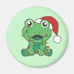 Imán Navidades de rana Animales de Invierno Ranas Vacun