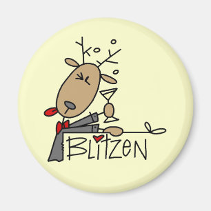 Imán Navidades de renos de Blitzen camisetas y regalos