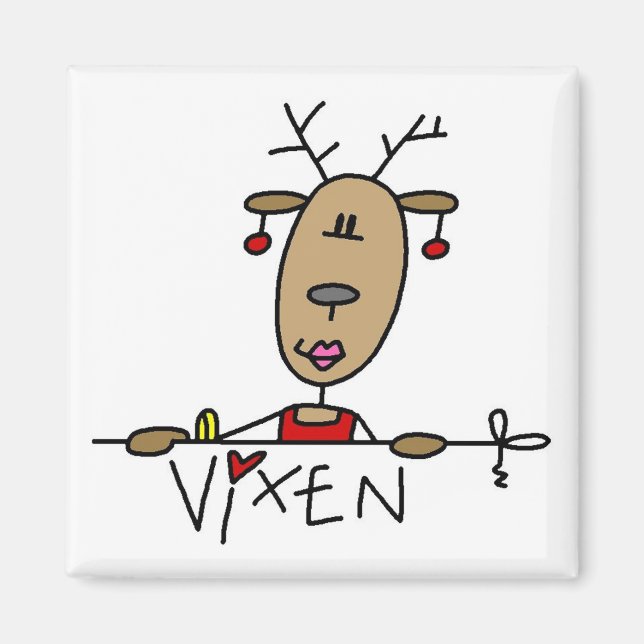 Imán Navidades de renos de Vixen camisetas y regalos (Frente)