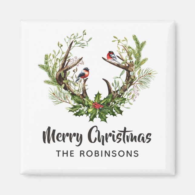 Imán Navidades de renos rusos acuarelas (Frente)