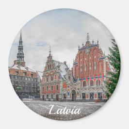 Imán Navidades de Riga Latvia Magnet