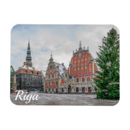 Imán Navidades de Riga Latvia Magnet