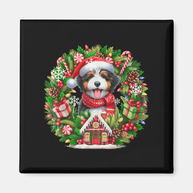 Imán Navidades de Santa Bernedoodle (Frente)
