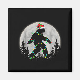 Imán Navidades de Santa Bigfoot iluminan Funny Sasquatc
