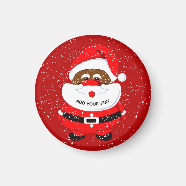 Imán Navidades de Santa Claus afroamericanos (Frente)