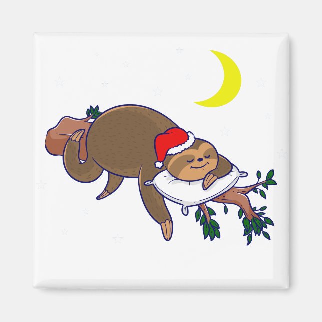 Imán navidades de santa claus sloth (Frente)