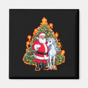 Imán Navidades de Santa Claus Unicorn suéter Navidades