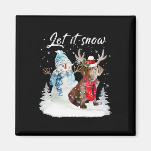Imán Navidades de Santa Dog de Labrador Snowman Xma