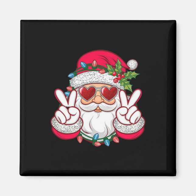 Imán Navidades de Santa Face Retro Sungles (Frente)
