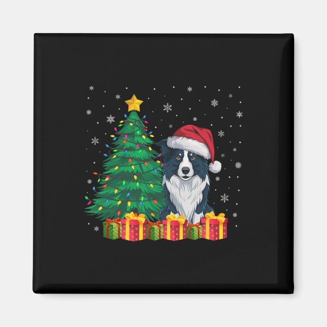 Imán Navidades de Santa Hat en el borde feo iluminan a  (Frente)