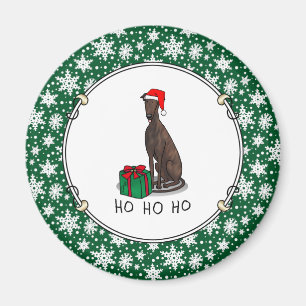 Imán Navidades de Santa Hat Greyhound Dog (romano le) G