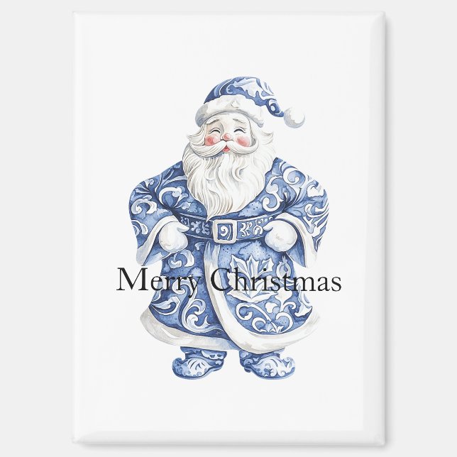Imán Navidades de Santa María Azul de moda (Anverso)