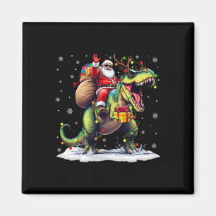 Imán Navidades de Santa Riding Dinosaur T Rex Hombres X