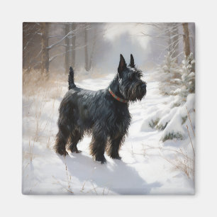 Imán Navidades de Scottish Terrier Let It Snow