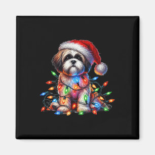 Imán Navidades de Shih Tzu iluminan a amante de Santa H