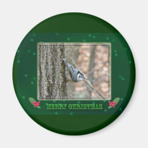 Imán Navidades de Slate Gray Nuthatch Navidades de pája
