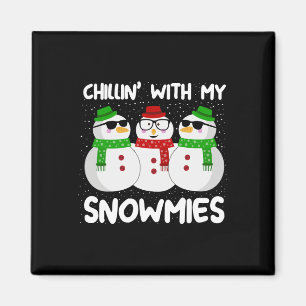 Imán Navidades De Snowman Chillin Con Mis Nieves Feo Gi