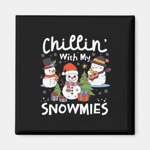 Imán Navidades De Snowman Chillin' Con Mis Noches De No