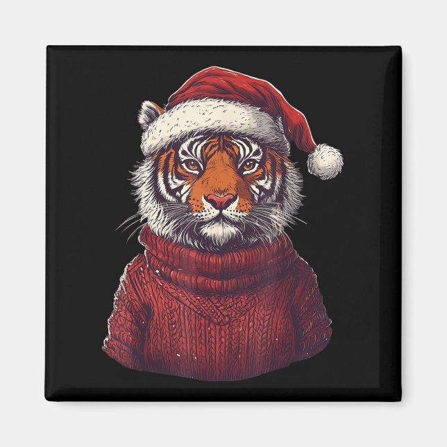 Imán Navidades de Sombrero Santa Fea Tigre (Frente)