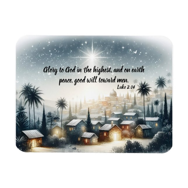 Imán Navidades de Star Over Stillness (Horizontal)