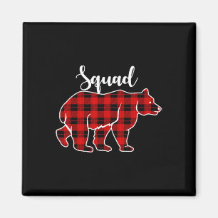 Imán Navidades De Tela Roja De Oso Escuadrón Vestido Co