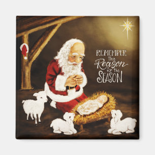 Imán Navidades de temporada de Jesus Santa Religion