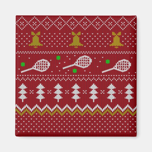 Imán Navidades de tenis Patrón de punto dulce Navidad r (Frente)