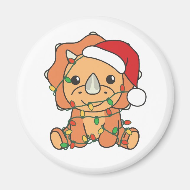Imán Navidades de Triceratops Animales de Invierno de v (Frente)