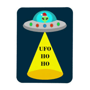 Imán Navidades de UFO Ho Ho Alien volador