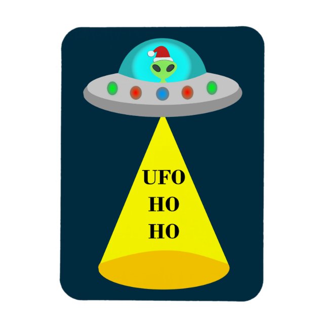 Imán Navidades de UFO Ho Ho Alien volador (Vertical)