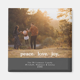 Imán Navidades de vacaciones de Peace Love Joy Foto fam