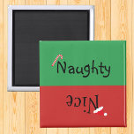 Imán Navidades de vacaciones Naughty Nice Magnet<br><div class="desc">Este diseño se creó a través del arte digital. Puede ser personalizado en el área de proporcionar o personalizar eligiendo la opción de pulsar para personalizar y cambiando el nombre, las iniciales o las palabras. También puede cambiar el color y estilo del texto o eliminar el texto para un diseño...</div>