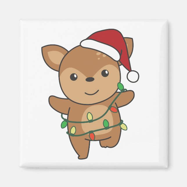 Imán Navidades de venado Animales de invierno Deer Magn (Frente)