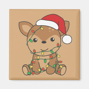 Imán Navidades de venado Animales de invierno Deer Magn