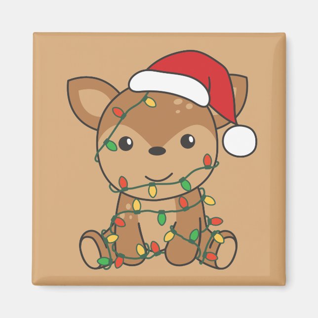 Imán Navidades de venado Animales de invierno Deer Magn (Frente)