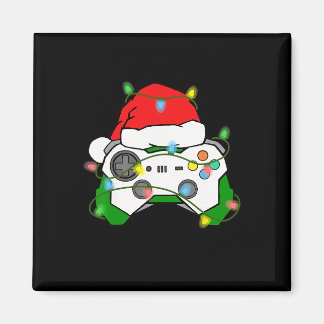 Imán Navidades de videojuegos Gaming Santa Hat Control (Frente)