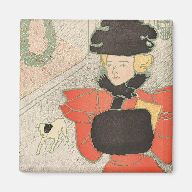 Imán Navidades de Vintage Harper en 1896 (Frente)