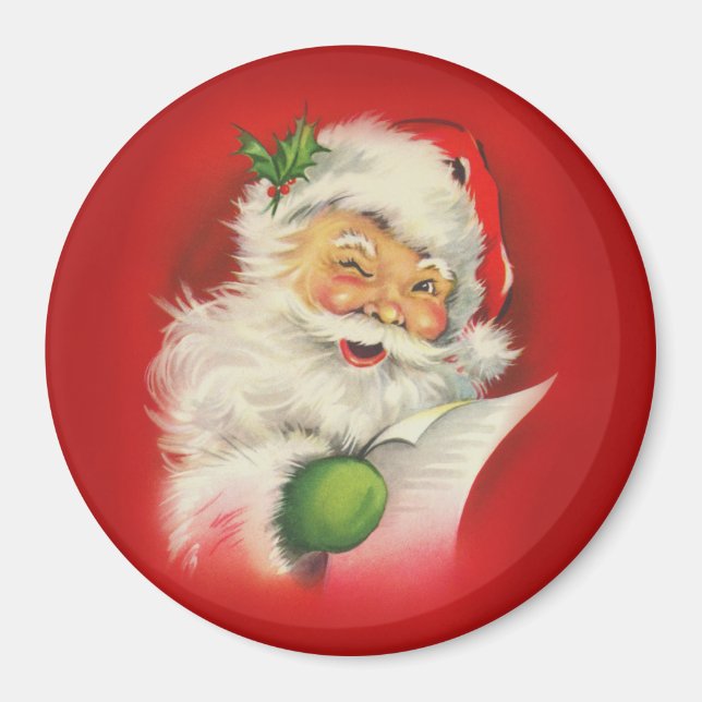 Imán Navidades de Vintage Santa Claus (Frente)