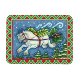 IMÁN NAVIDADES DE VUELO CUTO PONY TOMANDO PINECONE SLEI