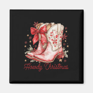 Imán Navidades de Western Howdy Cowgirl Boot Coquette B