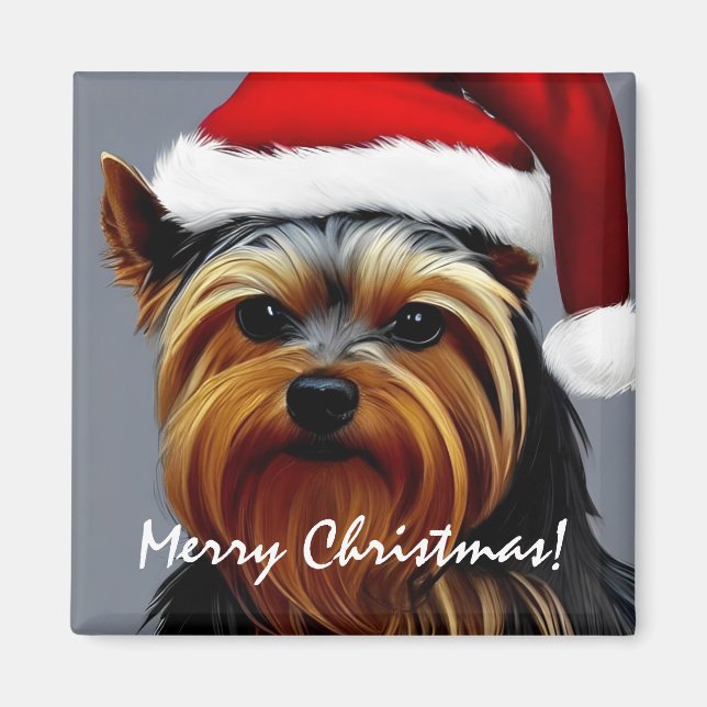 Imán Navidades de Yorkshire Terrier (Frente)