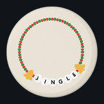 Imán Navidades del brazalete Jingle Bells<br><div class="desc">Ilustracion de una pulsera de amistad con abalorios rojos,  verdes y campanarios con "JINGLE"</div>