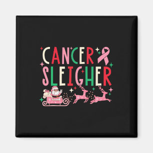 Imán Navidades del cáncer Pink Ribbon Santa Sleigh Rein